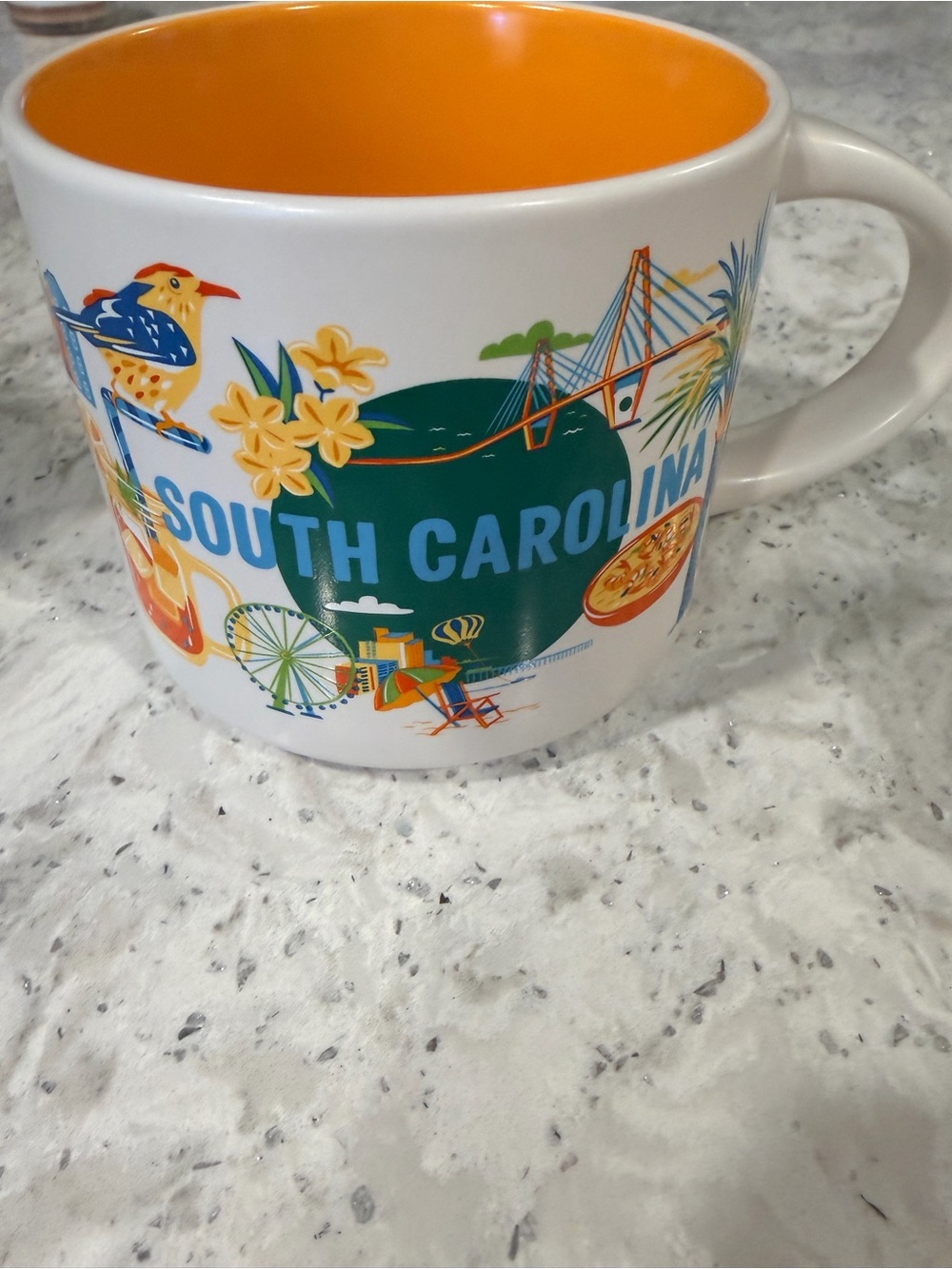 Starbucks Been There Series South Carolina Ceramic Coffee Mug - Orange Interior